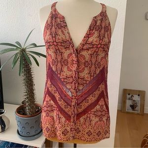 Sanctuary Lyric Boho sleeveless top in purple and red paisley-like print